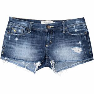 Abercrombie & Fitch A&F Denim Cutoff Shorts Distressed Frayed Low Rise Y2K Sz 2